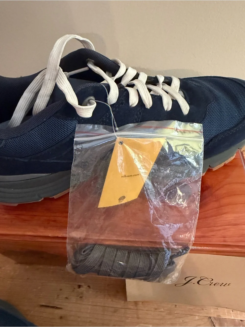J. Crew Men's Navy Suede & Mesh Athletic Sneakers with White Laces